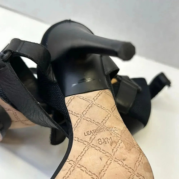 LAMB by Gwen Stefani High Heels Stiletto Platform Leather Shoes Black Size 8.5 - Picture 11 of 12